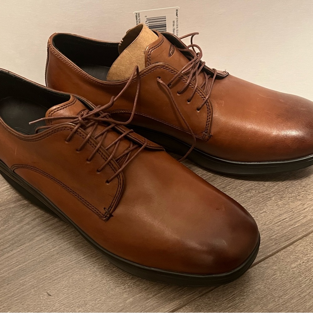 MBT Mens Brown Leather Oxford Comfort Toning Walking Shoes Rocker US 11-11.5 New